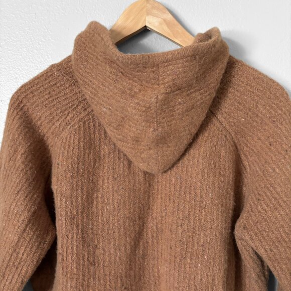 The Simple Folk Wool Maple Brown Knit Hoodie Sweater Womens XS Cabincore Scandi - Picture 11 of 15